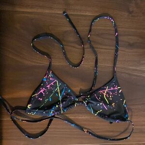 American Apparel - Splatter Print - String Bikini Top - Size Small
